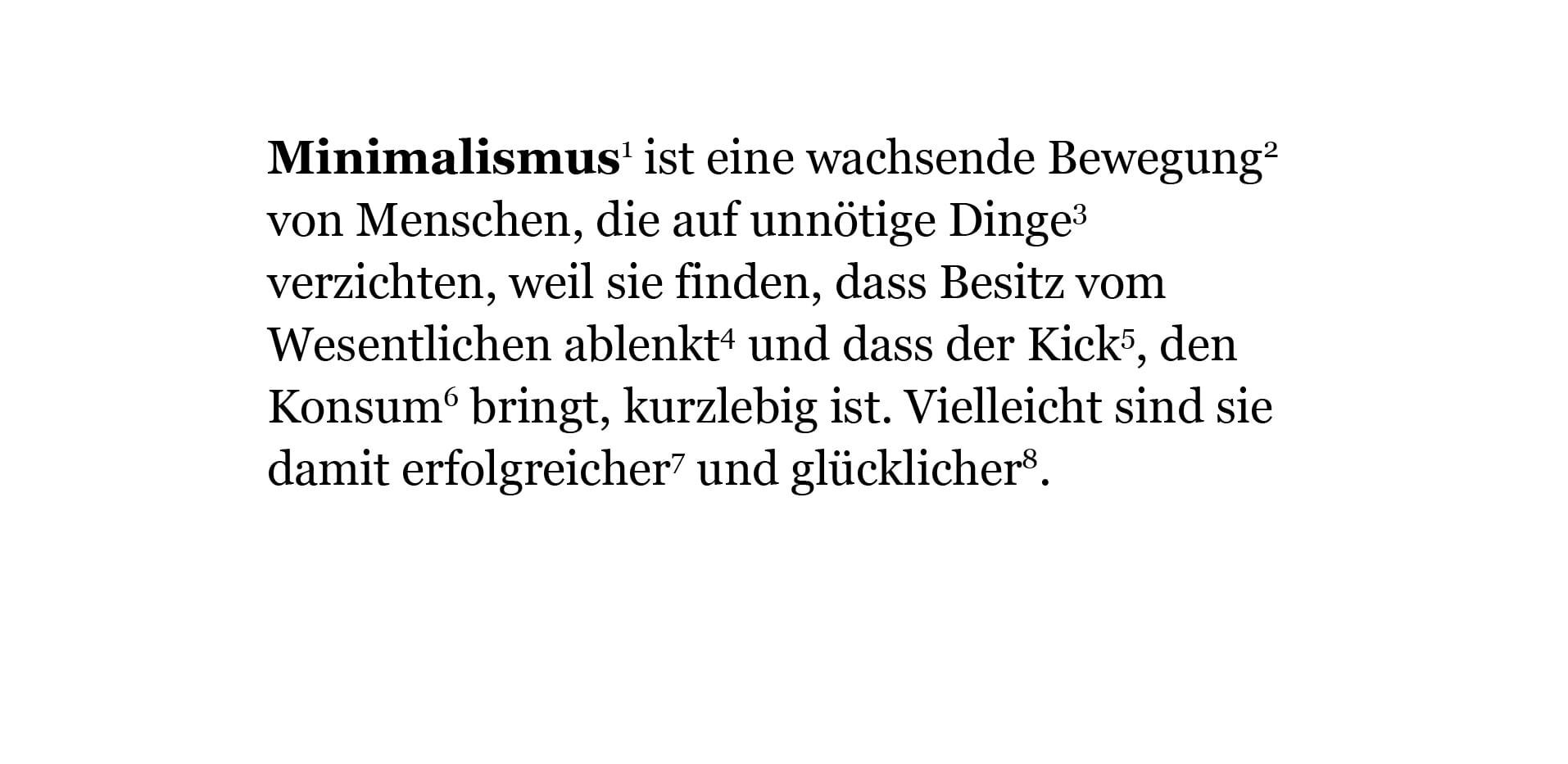 Freiwillig einfacher leben