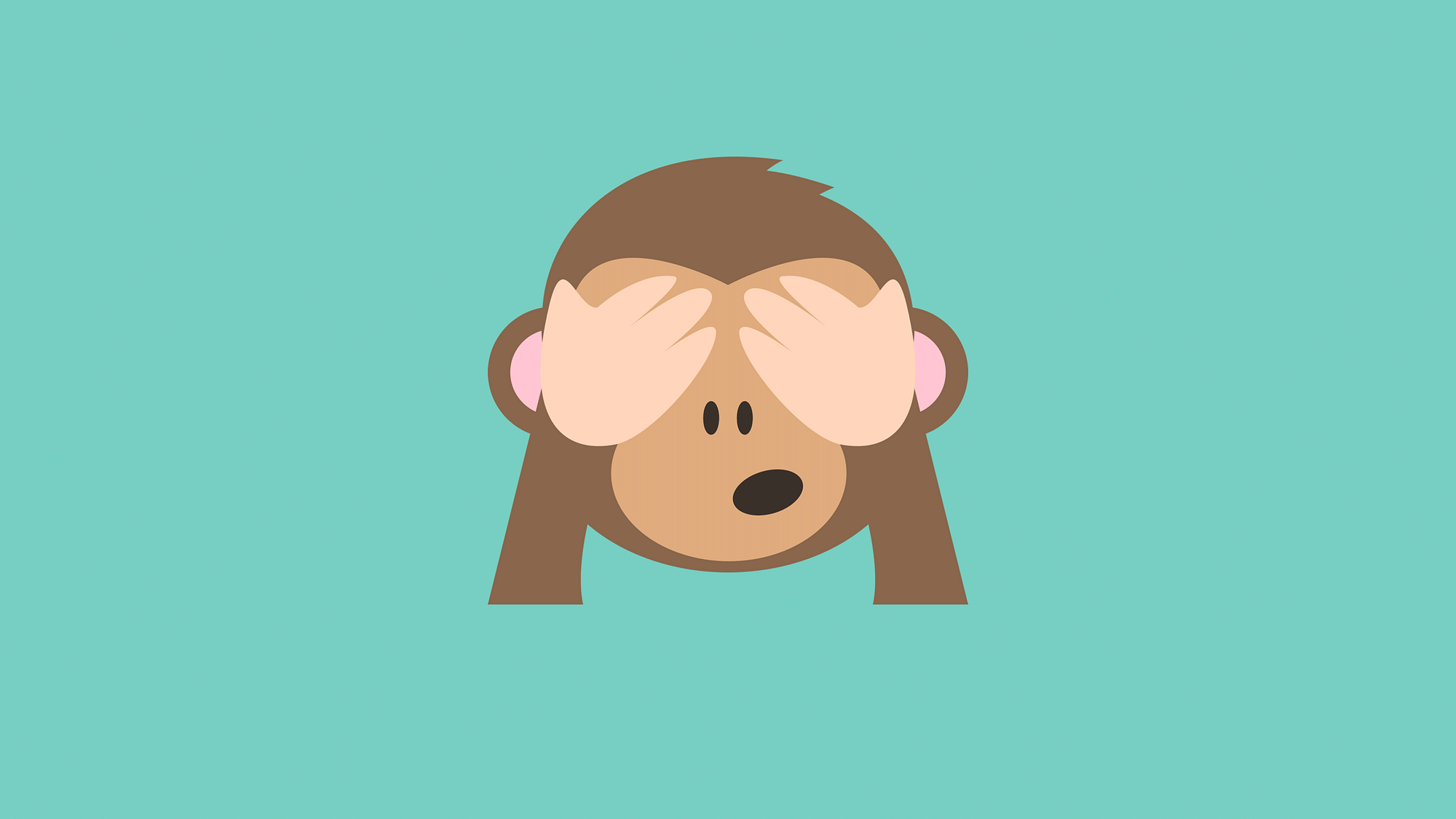 Ein Affe, der sich die Augen zuhält.