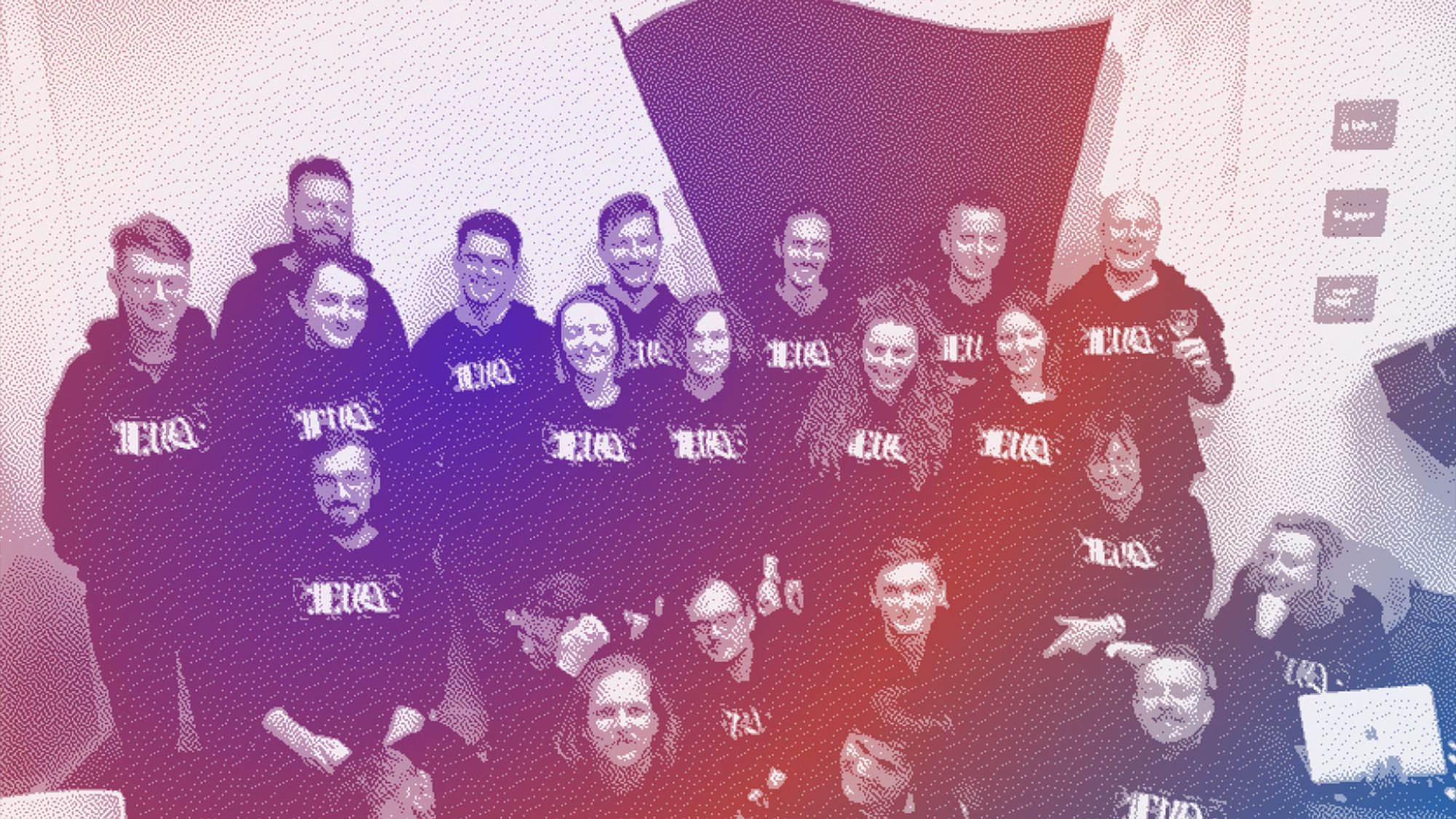 Ein Gruppenfoto der Meduza-Redaktion