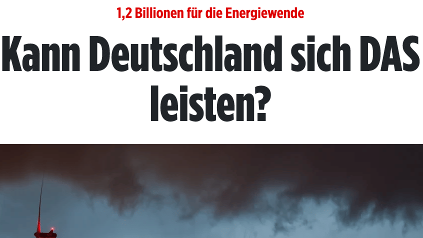 Screenshot von der Bildzeitung, auf dem steht: „Kann Deutschland sich das leisten?“