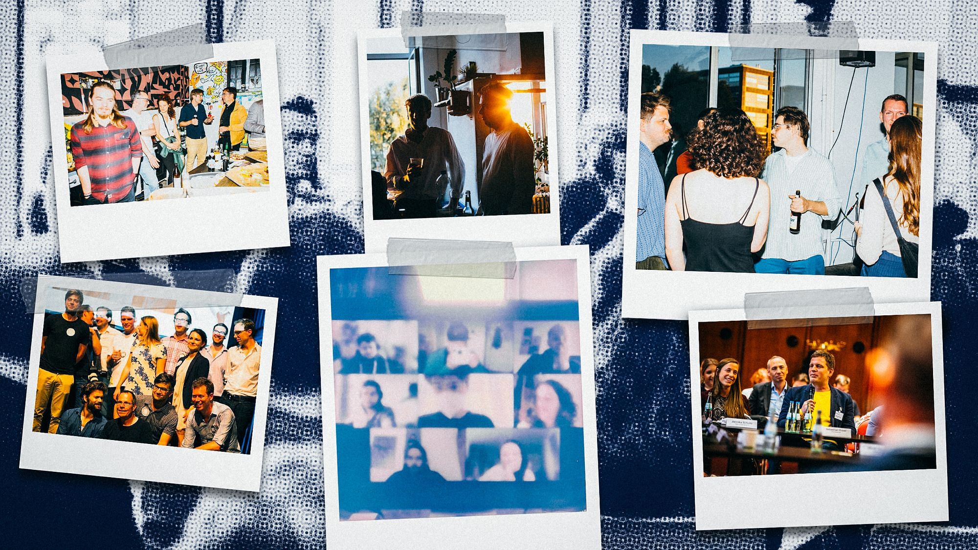 Eine Collage verschiedener Fotos der Redaktion. Auf manchen wird gefeiert, auf manchen gearbeitet.