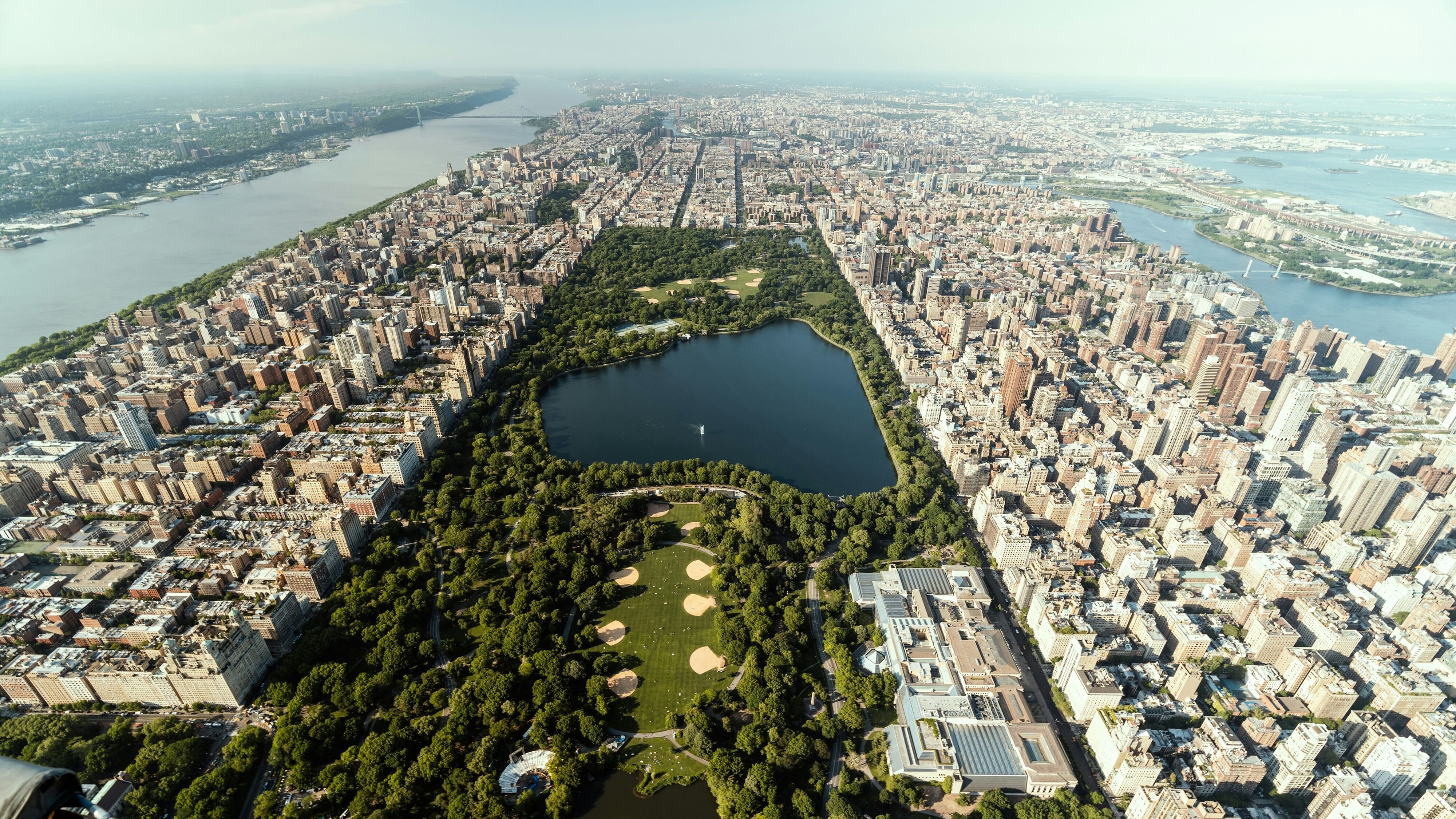 Central Park NY, Blick von oben auf die Stadt 