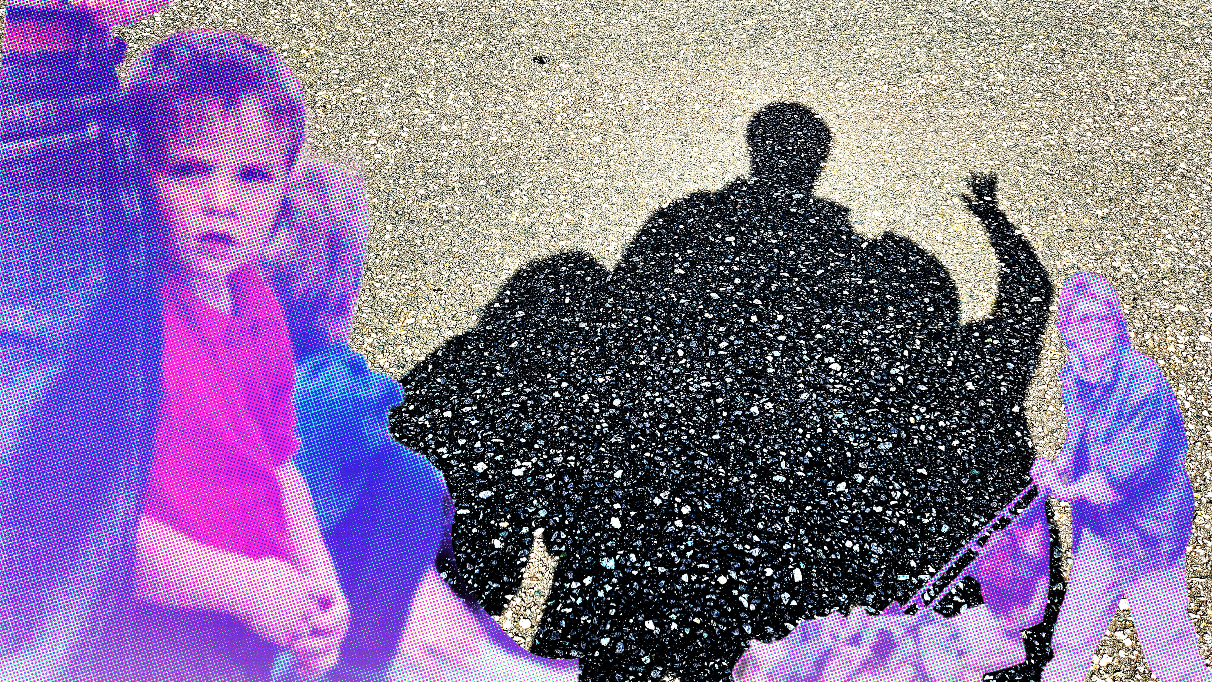 Collage: Kinder und ein Schattenfoto eines Papas mit seinen Kindern