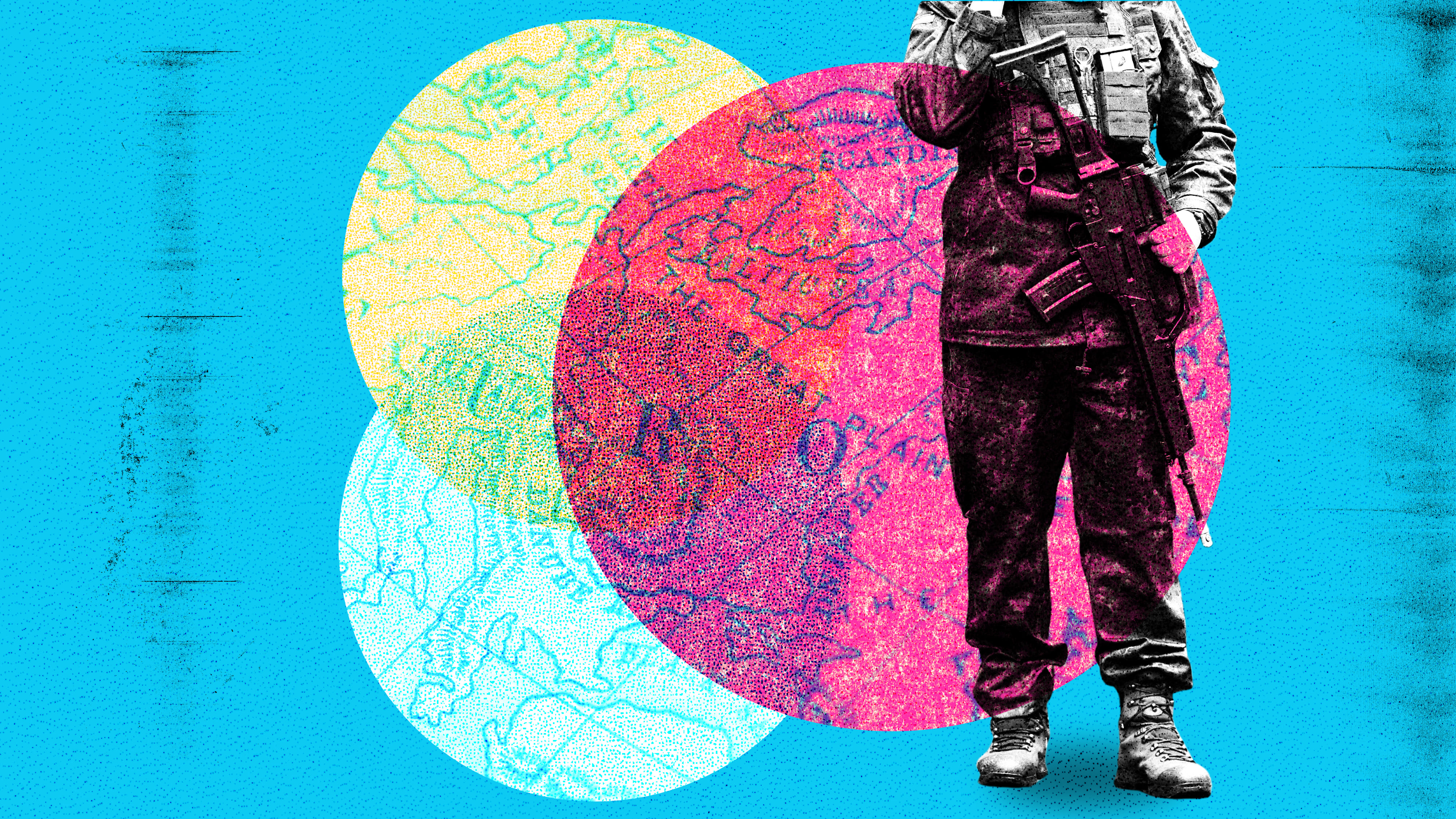 Collage eines Bundeswehrsoldaten vor der Karte Europas.