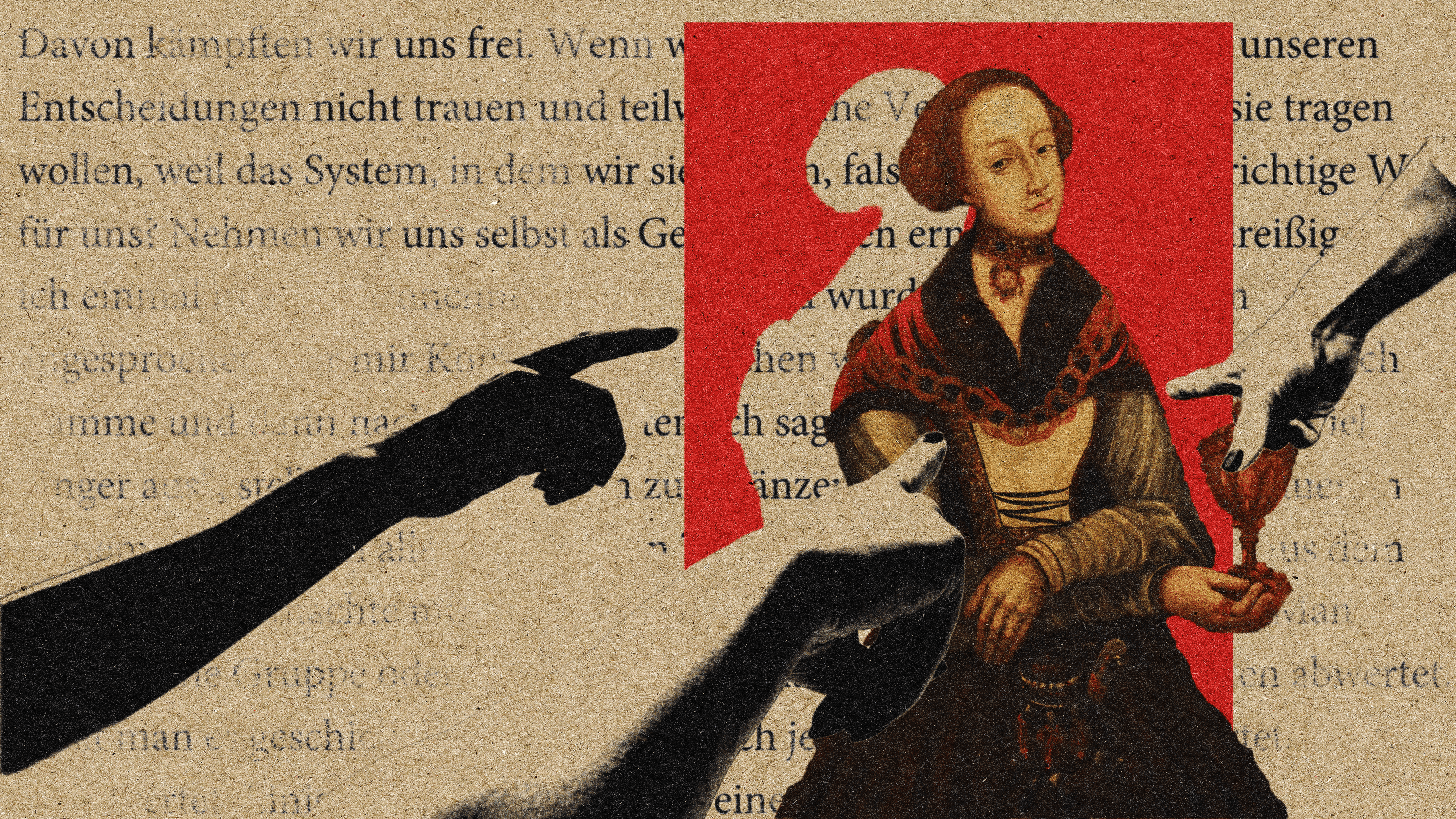 Finger zeigen auf ein Portrait von Sidonia von Borcke.