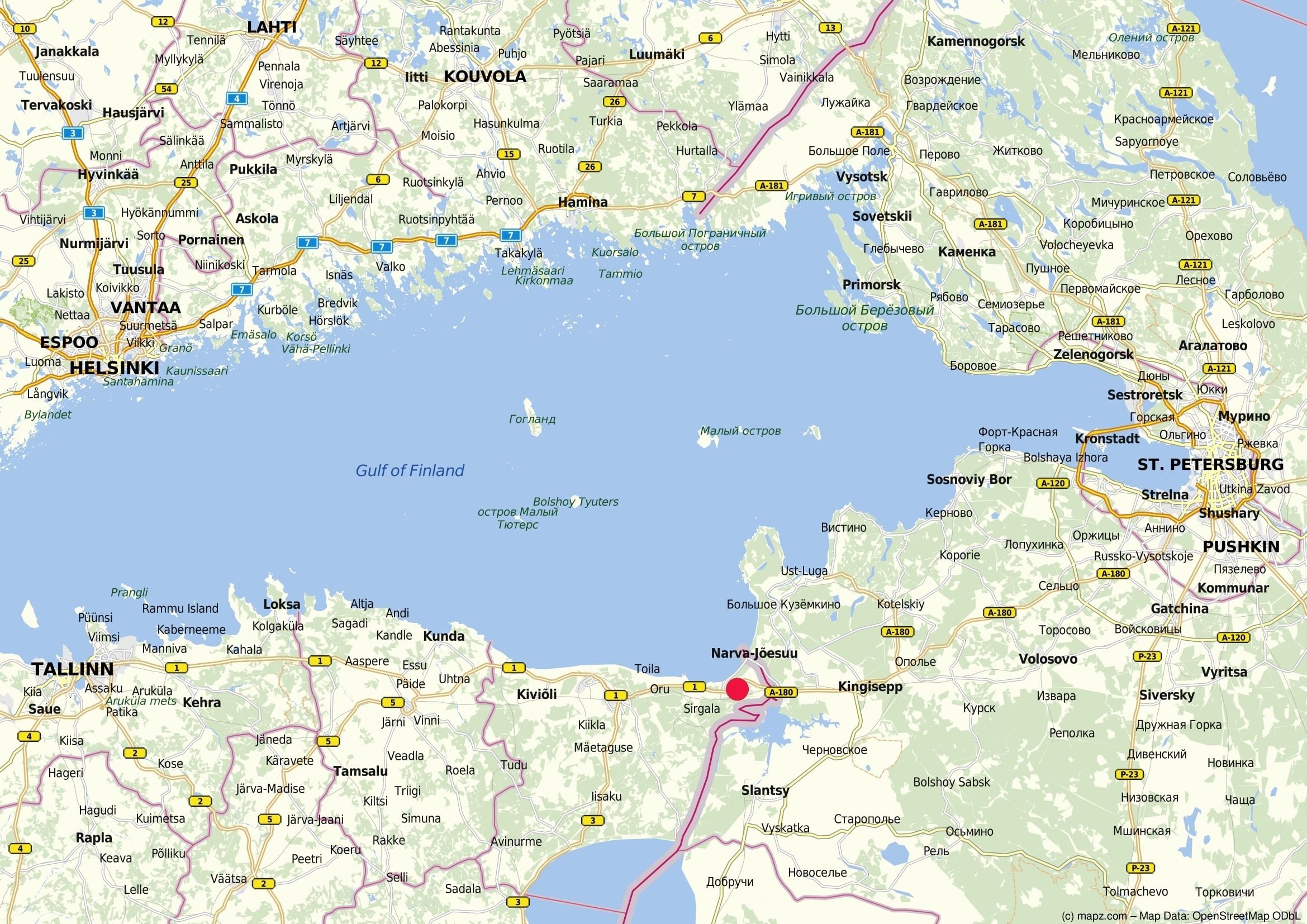 Die estnische Stadt Narva an der Grenze von NATO und EU zu Russland