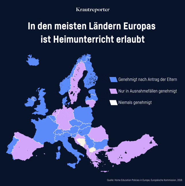 Grafik: In den meisten Ländern Europas ist Heimunterricht erlaubt