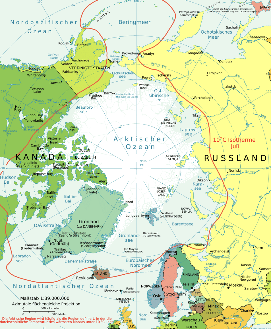 Karte der Arktis