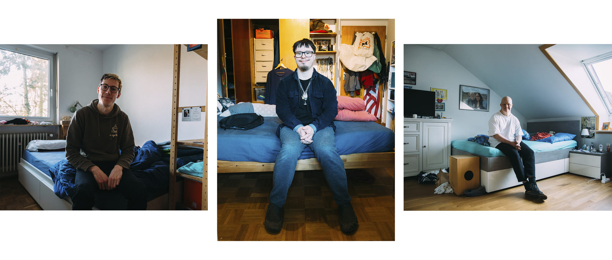 Die Brüder Lukas (links) und Fabian (Mitte) und Nico waren erst Freunde, bevor sie Mitbewohner wurden. 