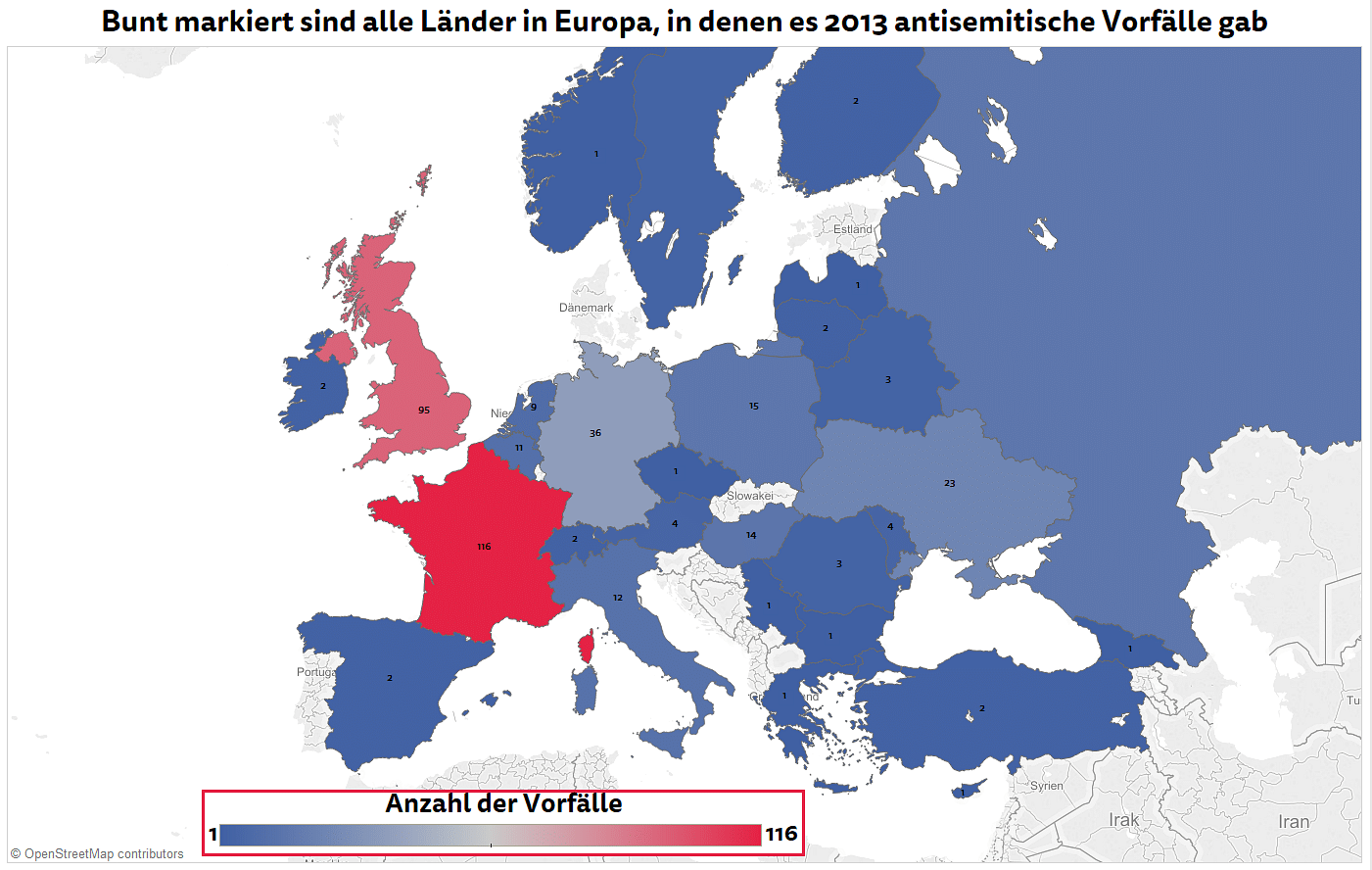 Datenquelle: Moshe Kantor Database for the Study of Contemporary Antisemitism and Racism // Coordination Forum for Countering Antisemitism