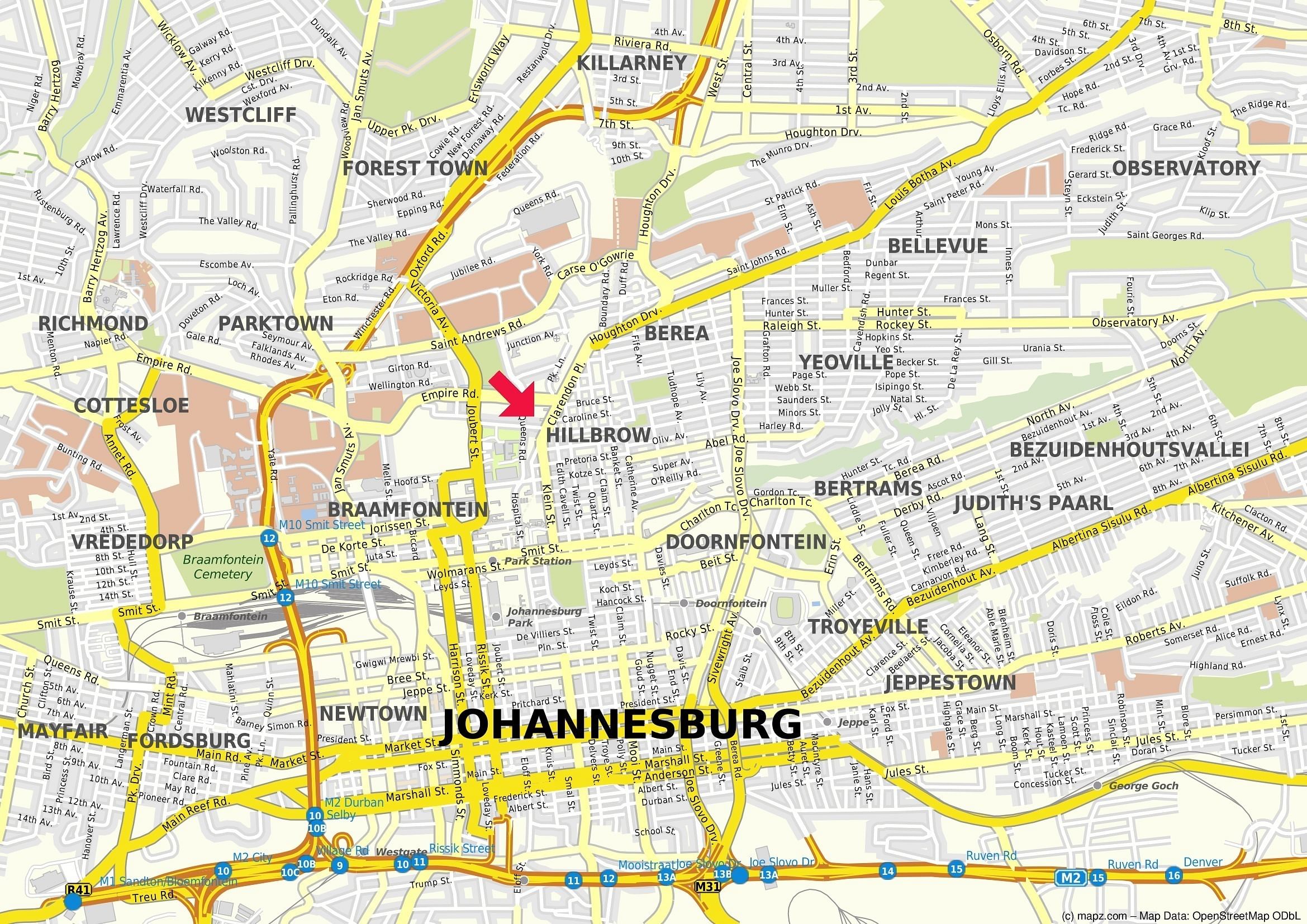 In Hillbrow sind die Preise höher