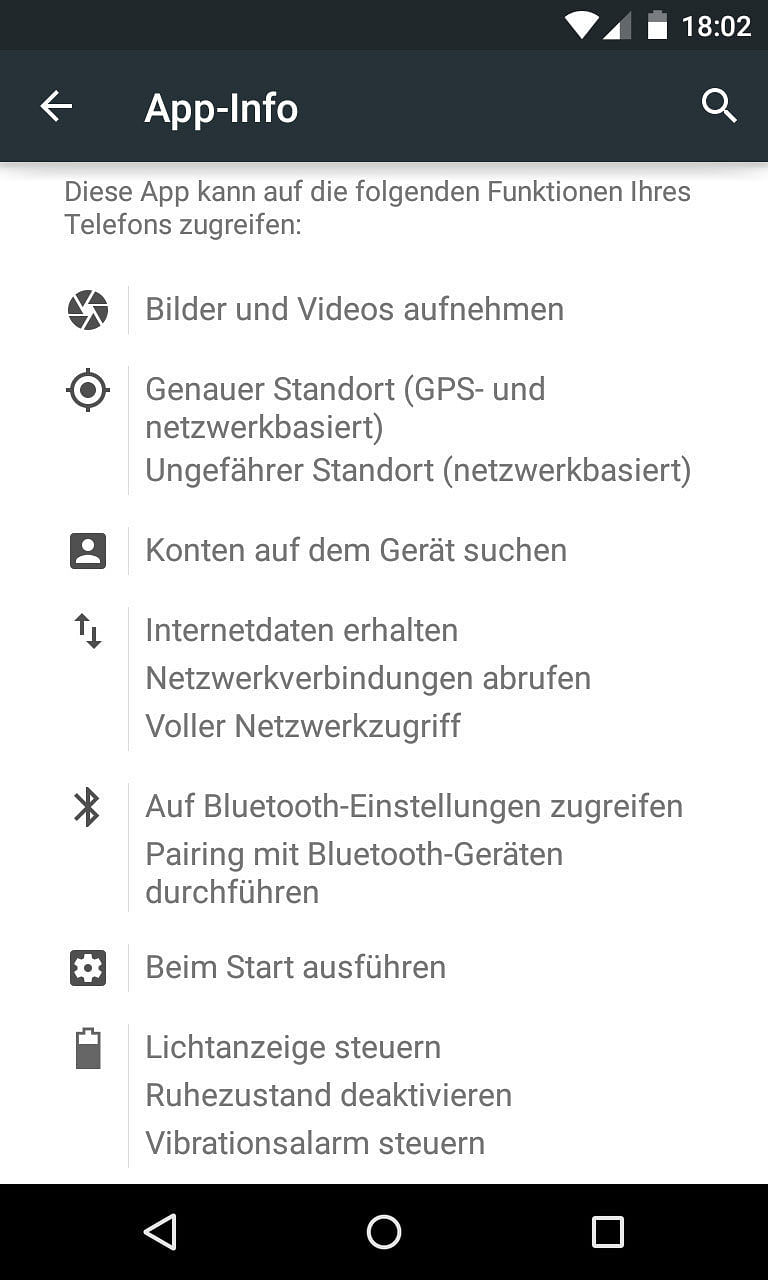 Bei der Installation der Android-App sehen Nutzer, welche Zugriffe Barcoo erlaubt haben möchte.