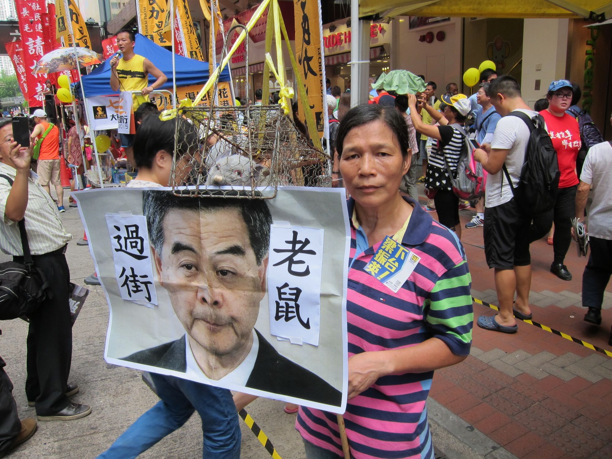 Protest gegen "Leung Chun-ying, die Ratte"