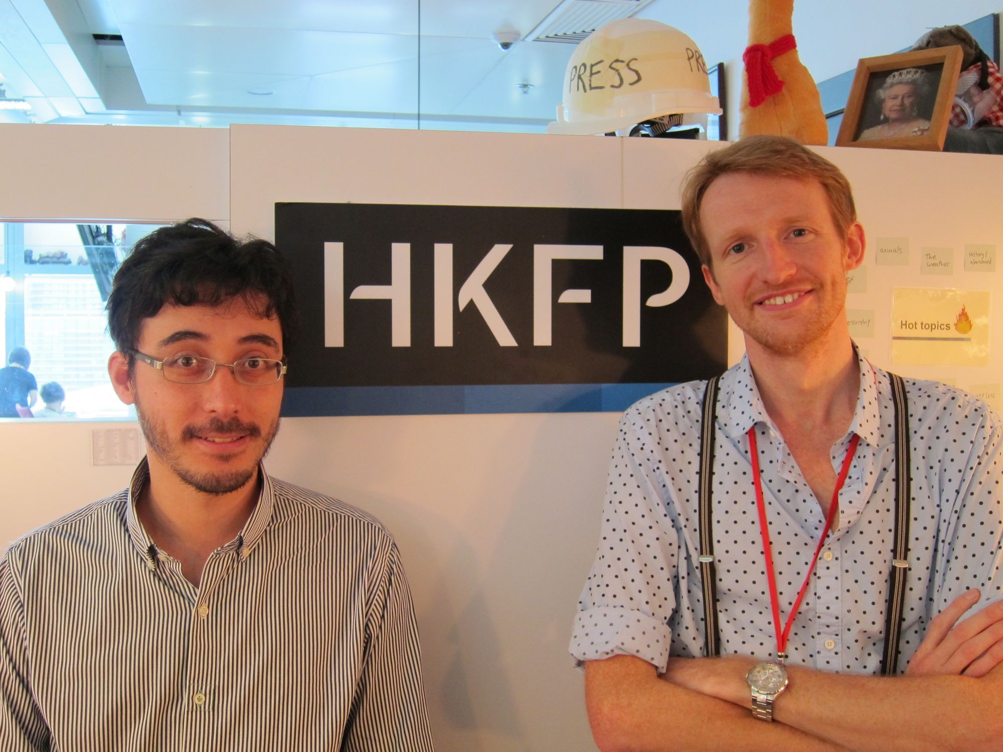 Evan Fowler (l.) und Tom Grundy (r.) von Hong Kong Free Press