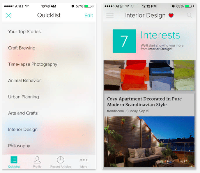 Nachrichtenaggregator Zite