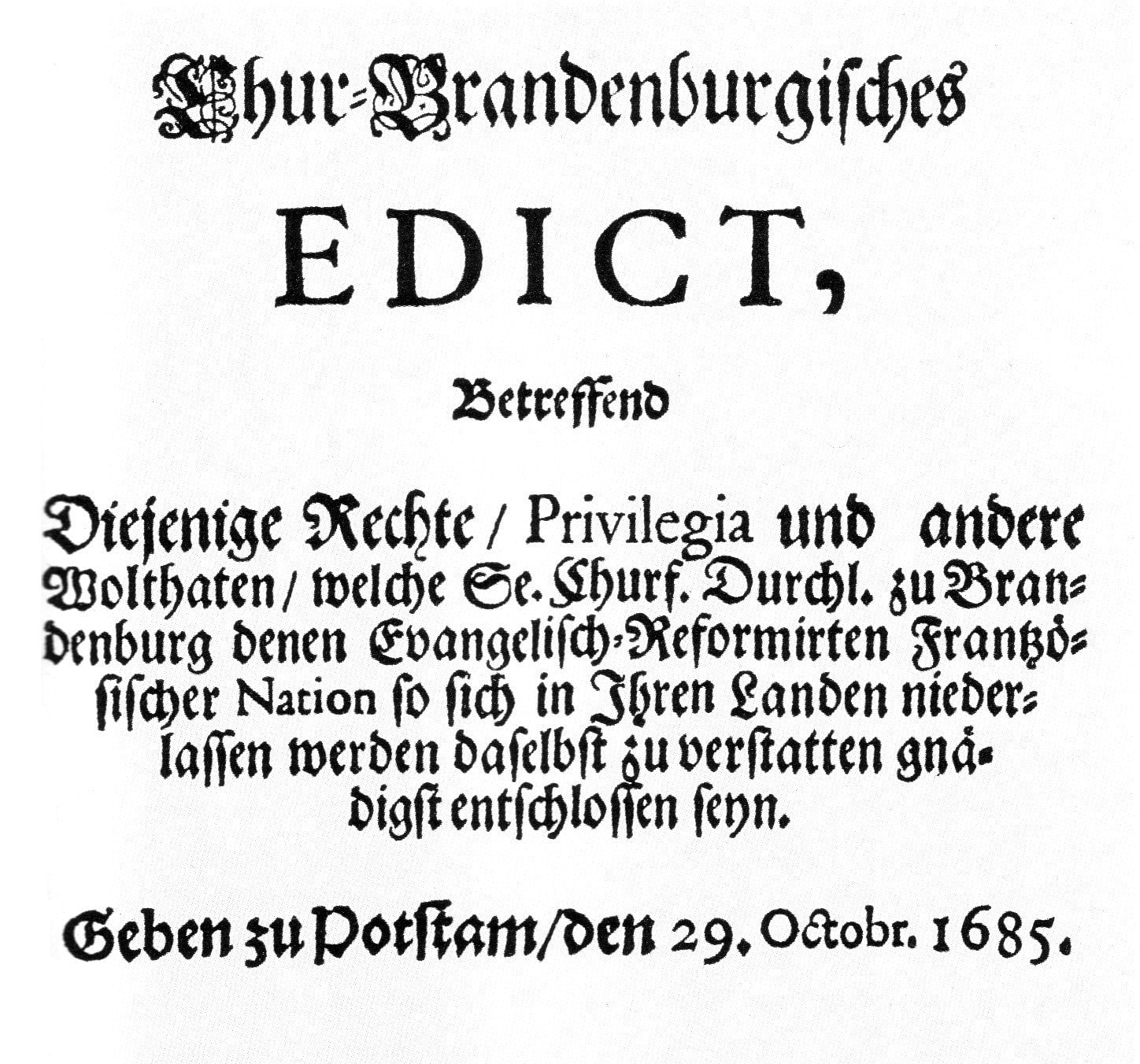 Das Edikt von Potsdam