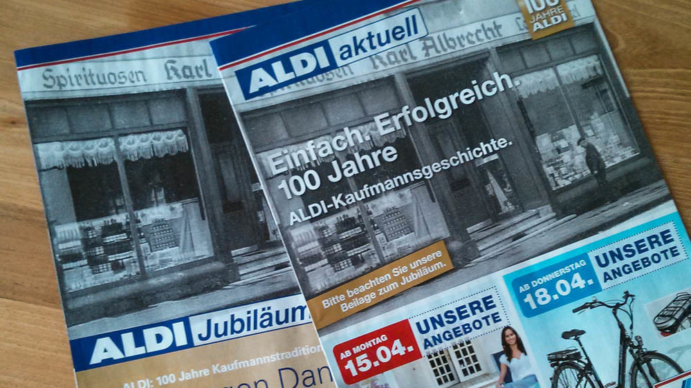 Aldi-Broschüre zum Jubiläum (2013).