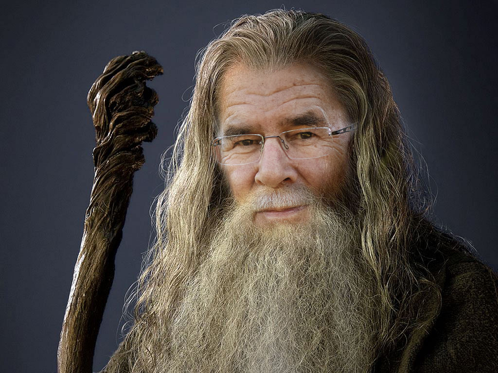 Bundespräsidentschaftskandidat Alexander van der Bellen als der Zauberer Gandalf aus Herr der Ringe.