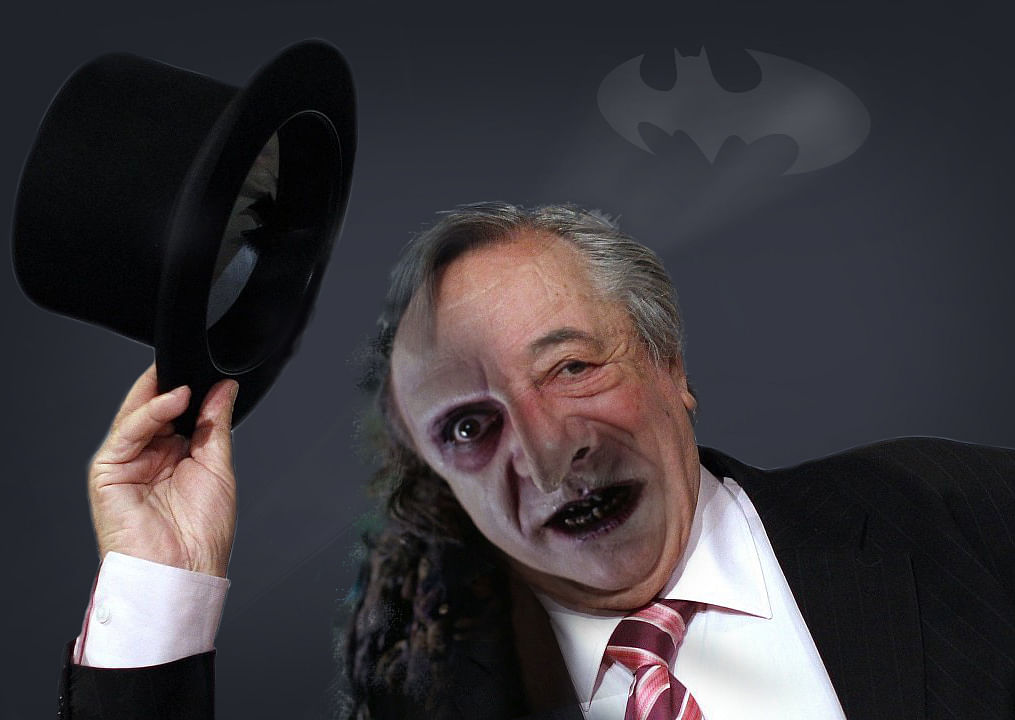 Spaß-Kandidat, Reality-Fernseh-Sternchen und Einkaufszentrum-Besitzer Richard Lugner als Pinguin aus Batman.