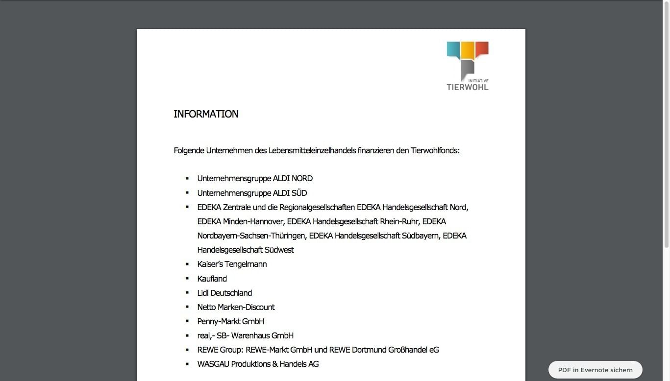 Diese Händler nehmen an der Initiative Tierwohl teil 