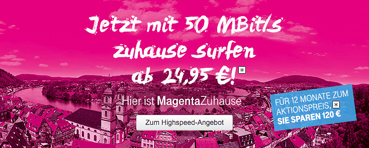 Ab 24,95 Euro monatlich gibt es einen Internetanschluss bei der Telekom.