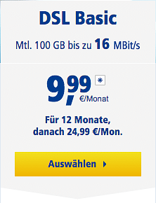 Auch 1und1 verlangt 24,99 Euro monatlich.