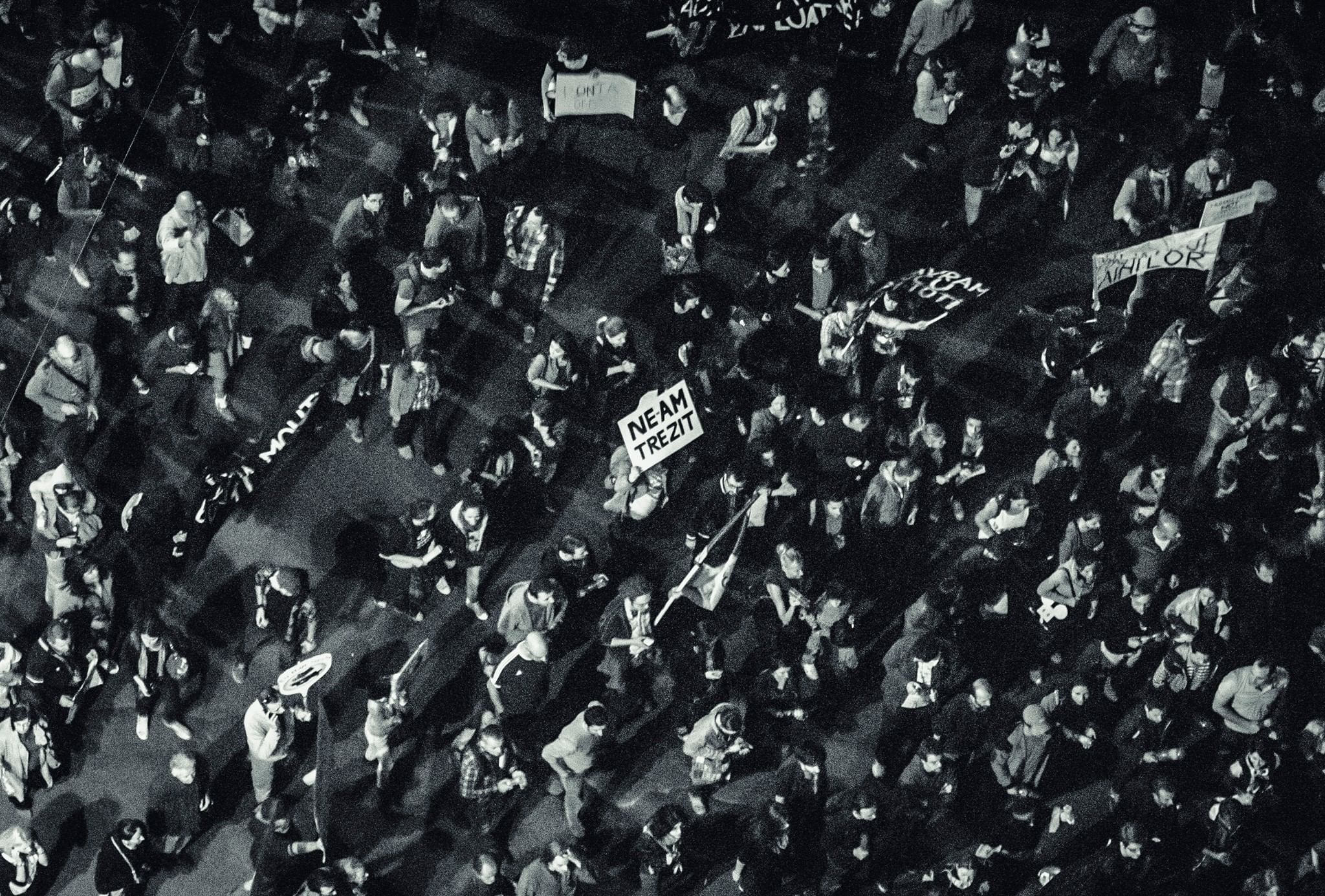 "Wir sind aufgewacht": Schild eines Demonstranten in Bukarest.