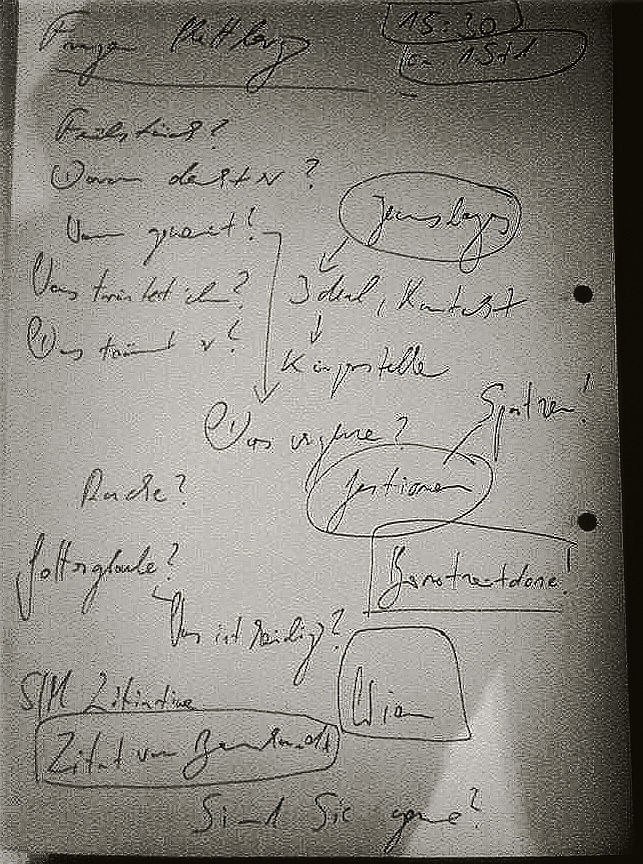 Der Fragenzettel des Interviewers