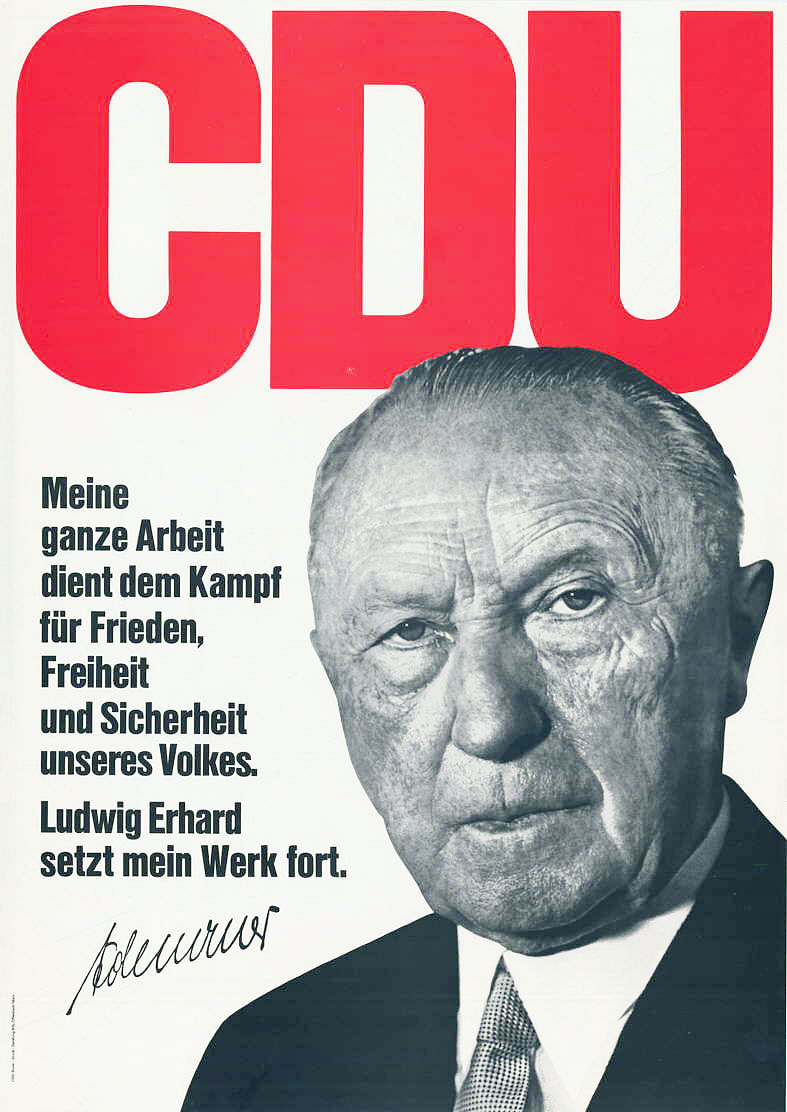 Adenauer auf einem CDU-Plakat für die Bundestagswahl 1965