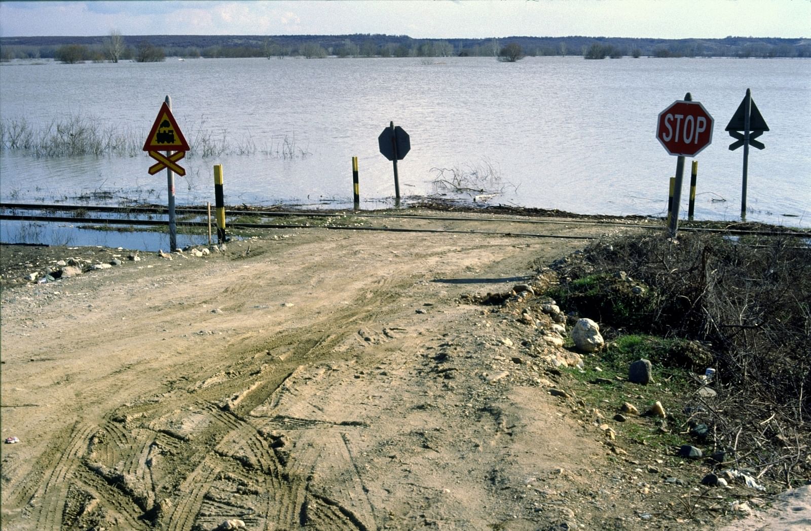 Überfluteter Fluss Evros