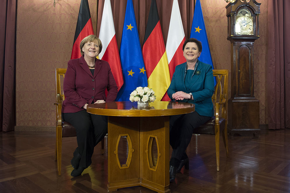 Kanzlerin Angela Merkel mit der früheren PiS-Ministerpräsidentin Beata Szydło.