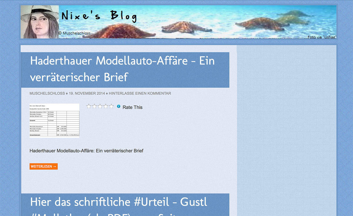 Das Nixe-Muschelschloss-Blog