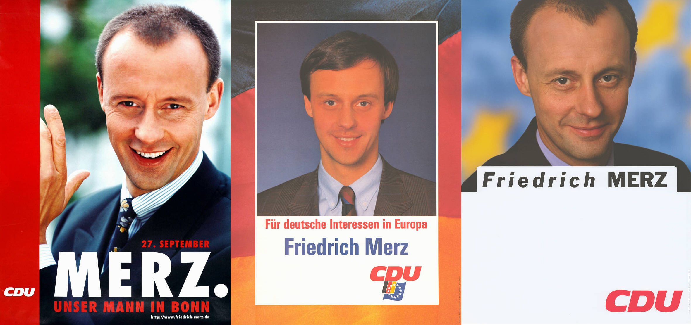 Wahlplakate aus den Jahren (v.l. n.r.): 1998, 1989, 1998