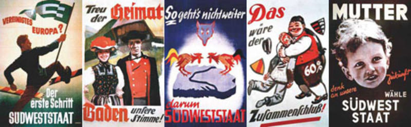 Die Befürworter und die Gegner des Zusammenschlusses warben mit solchen Wahlplakaten um Stimmen