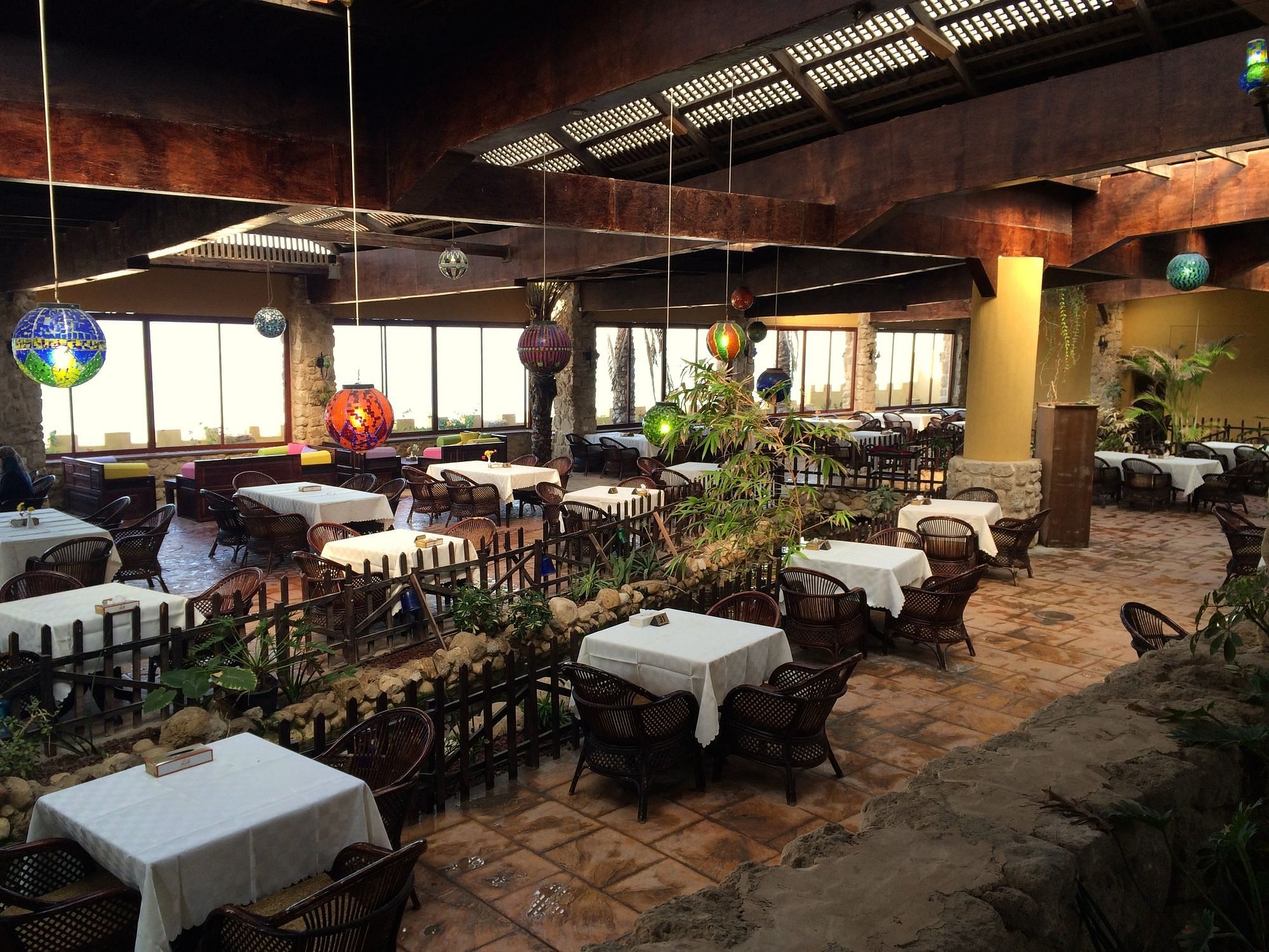 Das Restaurant des Mathaf Hotels. Übersetzt bedeutet "Mathaf"Museum.