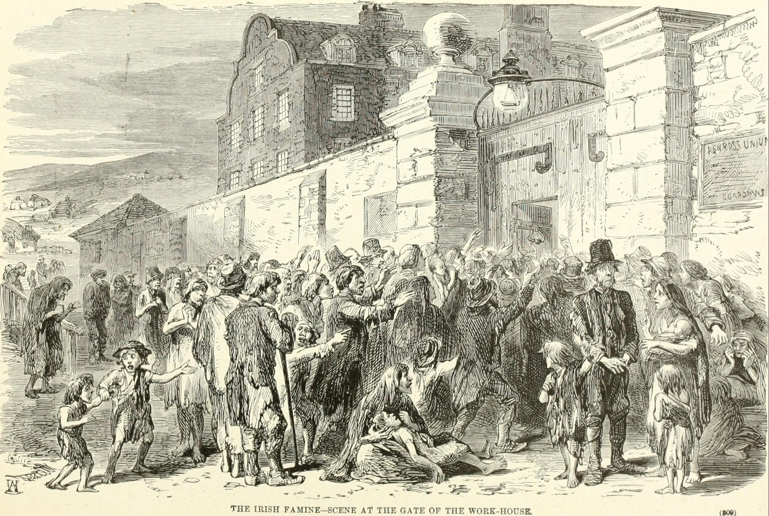 Die irische Hungersnot – Szene am Arbeitshaus.
