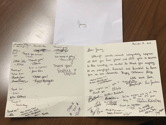 Handgeschriebene Postkarte