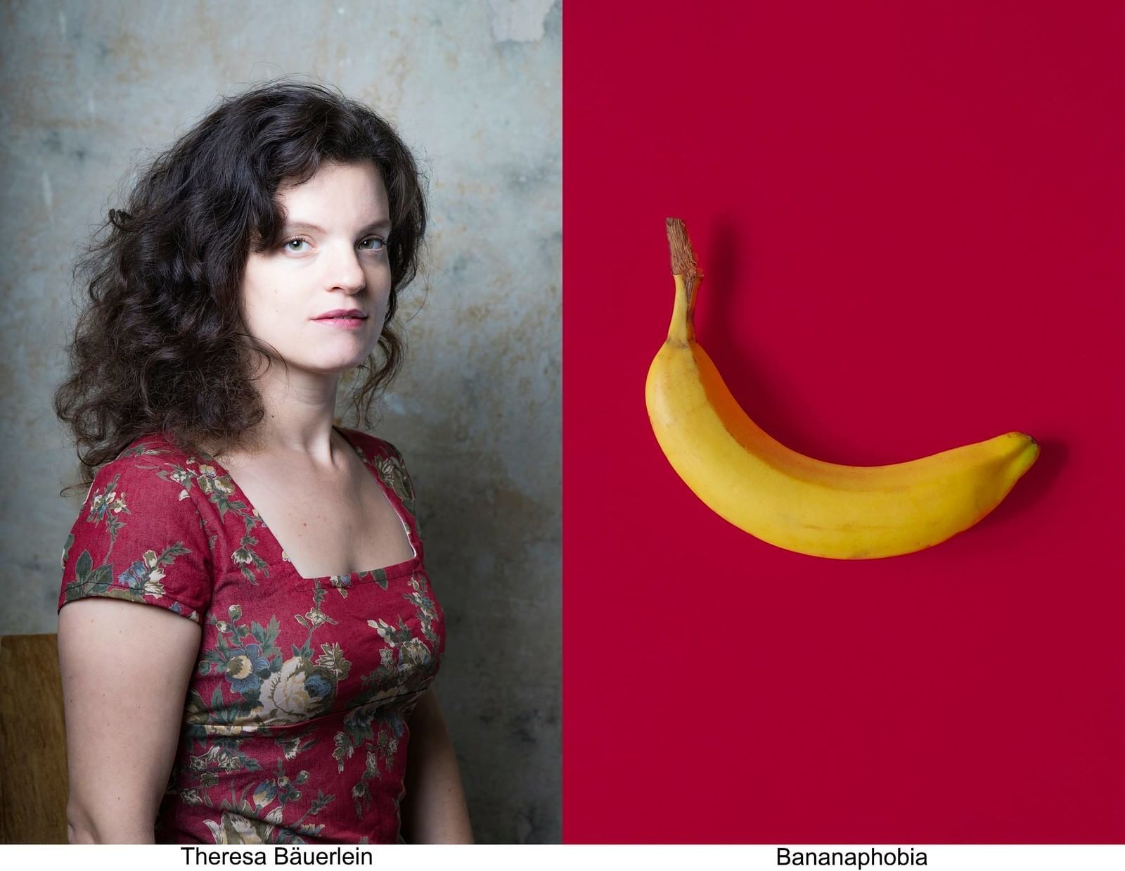 Eine Frau sieht in die Kamera, daneben eine Banane.