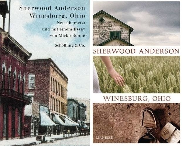 Die beiden Cover der 2012 erschienenen deutschen Neuübersetzungen von "Winesburg, Ohio"