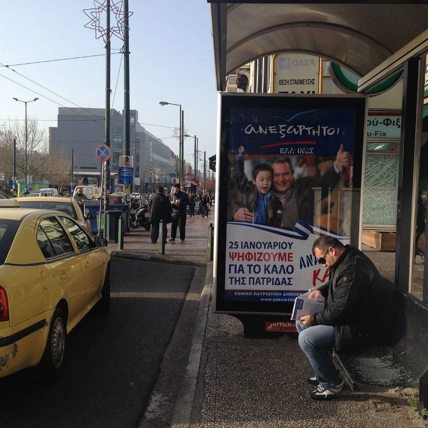 Wahlplakat der rechtspopulistischen Partei Unabhängige Griechen