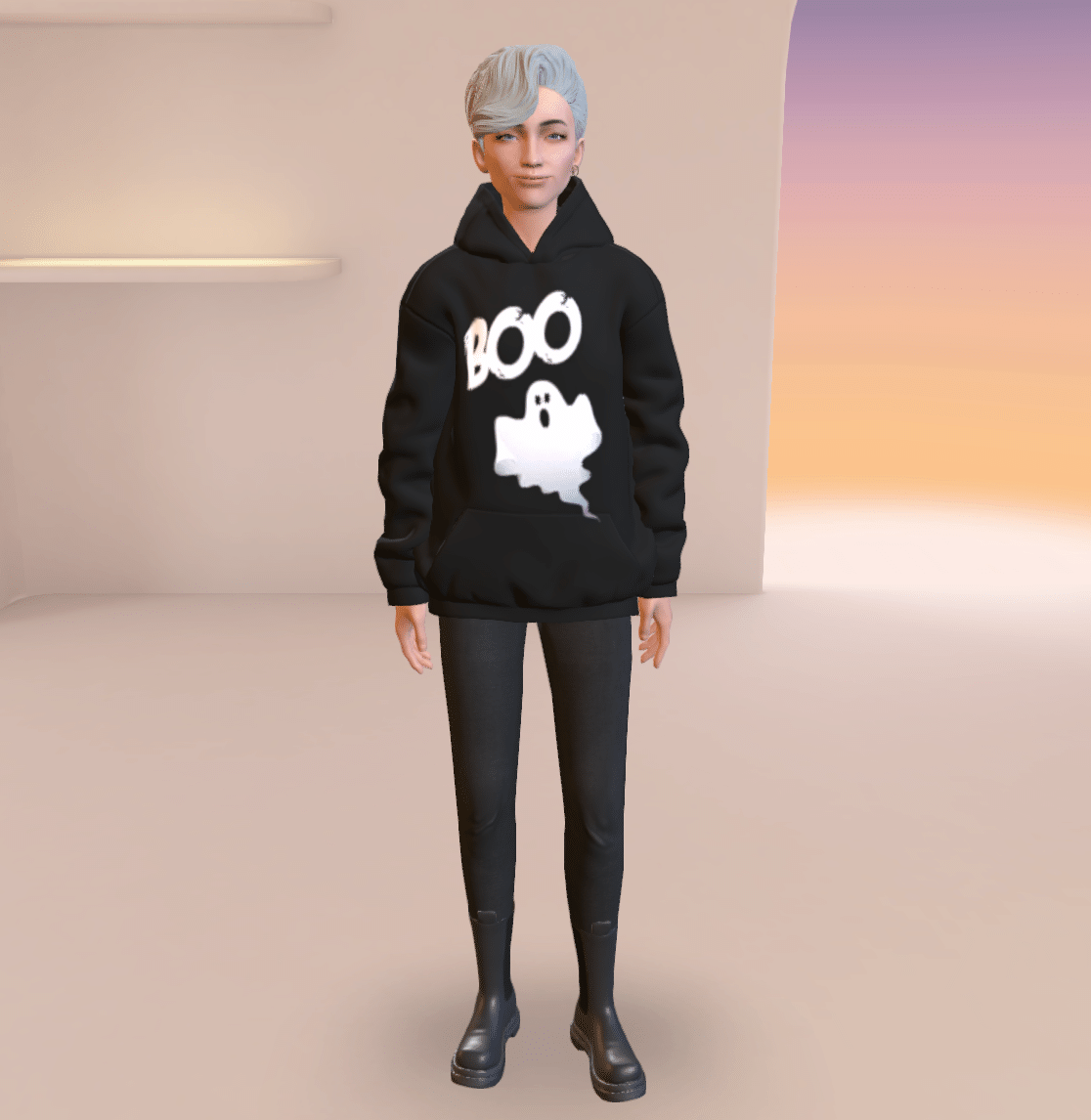 Screenshot: Ein Ganzkörper-Portrait von Omna.