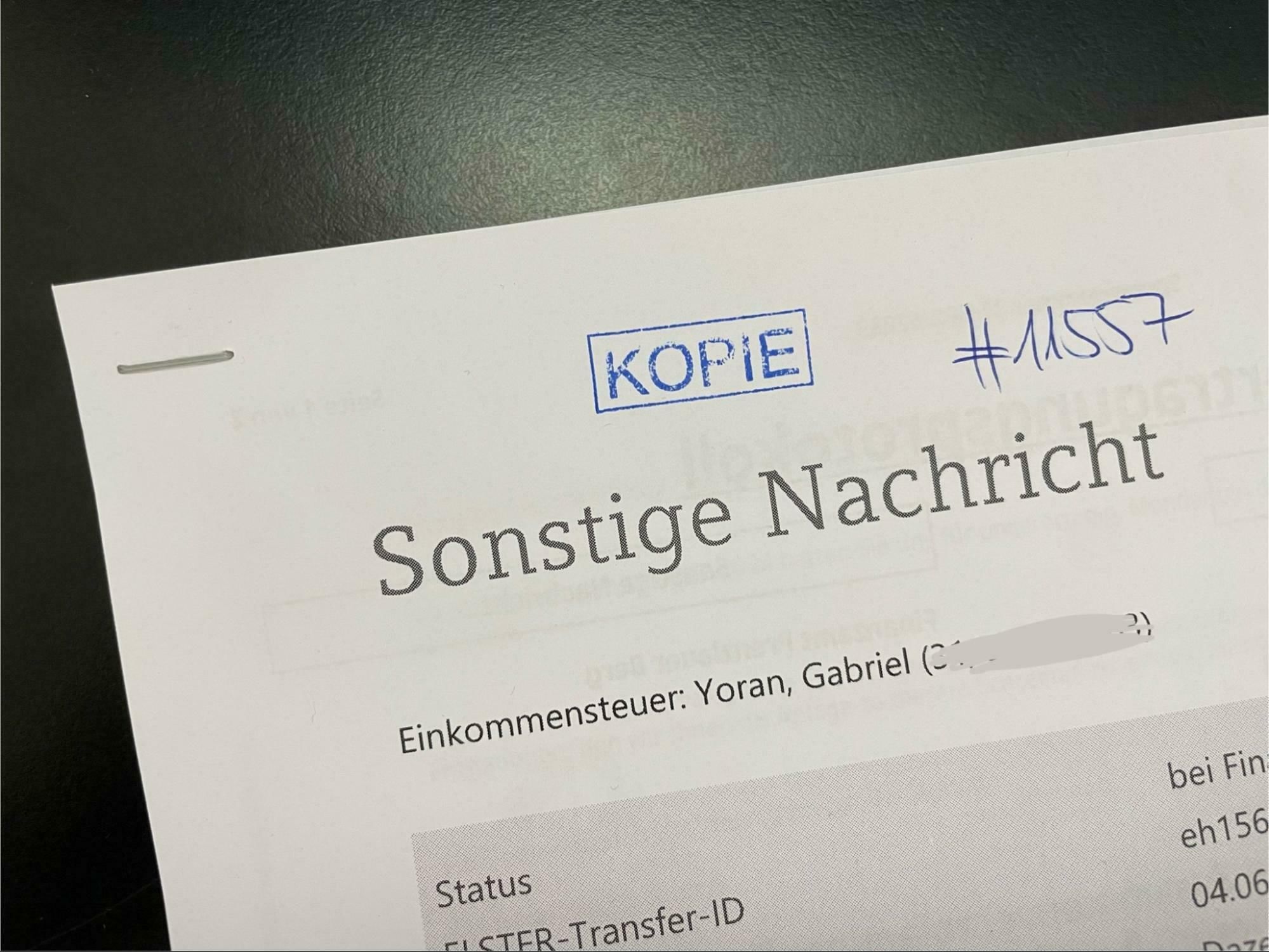 Ein Steuerbescheid
