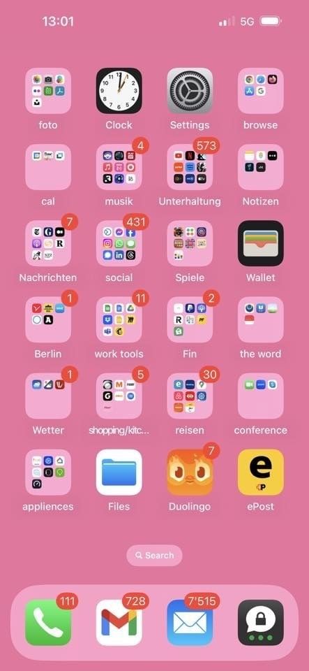 Viele Push-Notifications auf einem iPhone-Display.