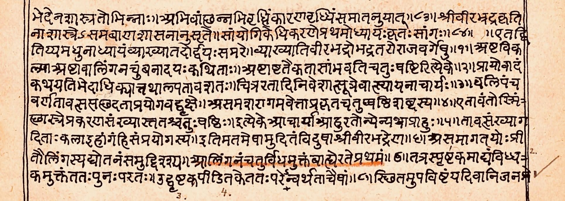 Eine originale Kamasutra-Manuskriptseite, aufbewahrt im Raghunath-Tempel.