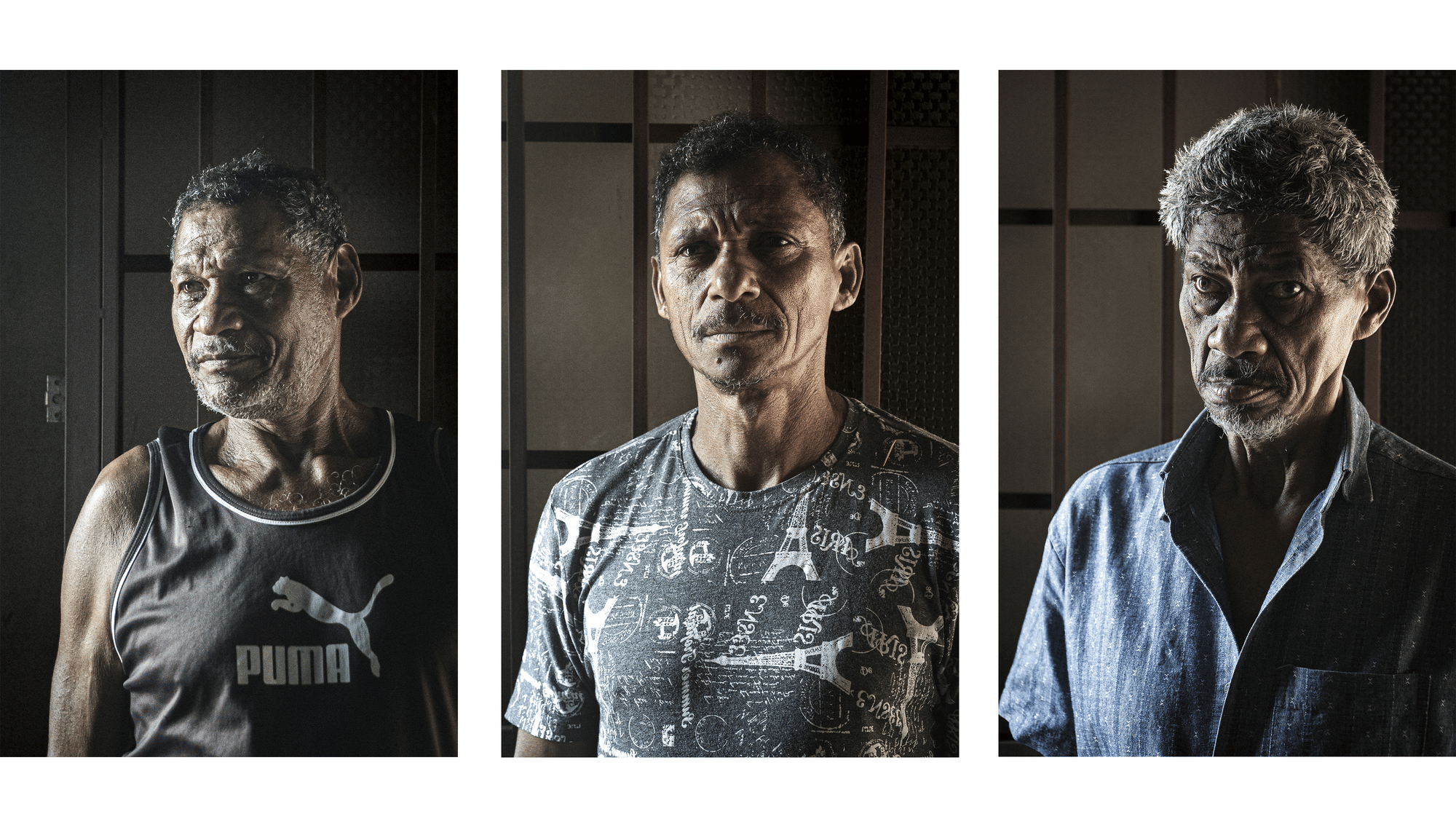 Von links nach rechts: Einzelbilder von Raul, Raimundo und Juldemar Batista de Souza.